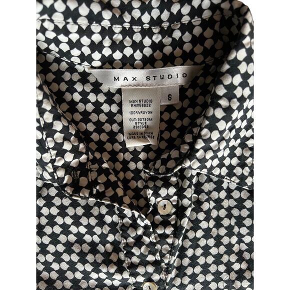 Max Studio Woman Dress Long Sleeve Blanck and White pattern Size Small - Picture 3 of 6